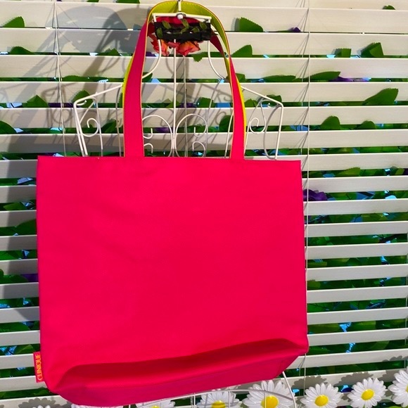 NEW! Lancôme hot pink and neon yellow tote - Picture 3 of 8